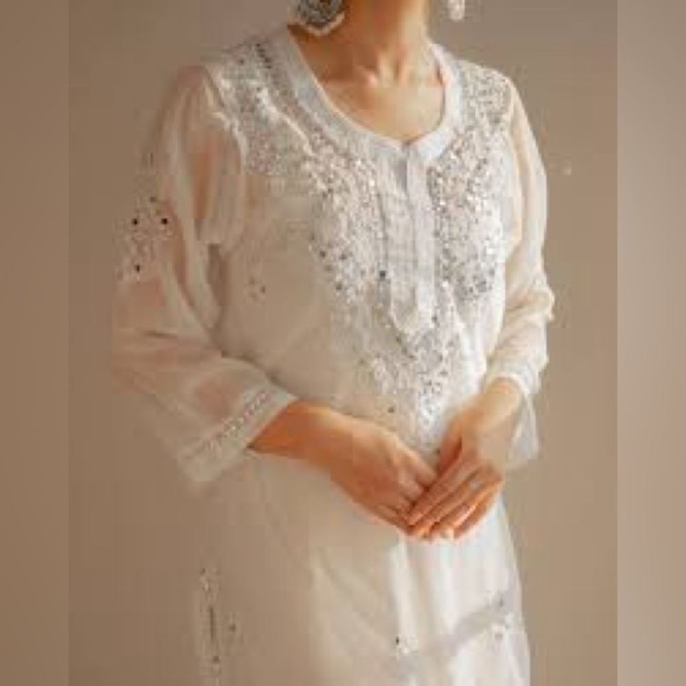Elegant White Embellished Dress